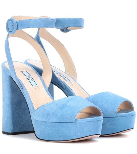 prada suede sandals blue|Prada jelly sandals.